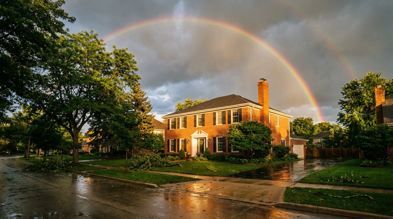A home in Chicago after a storm